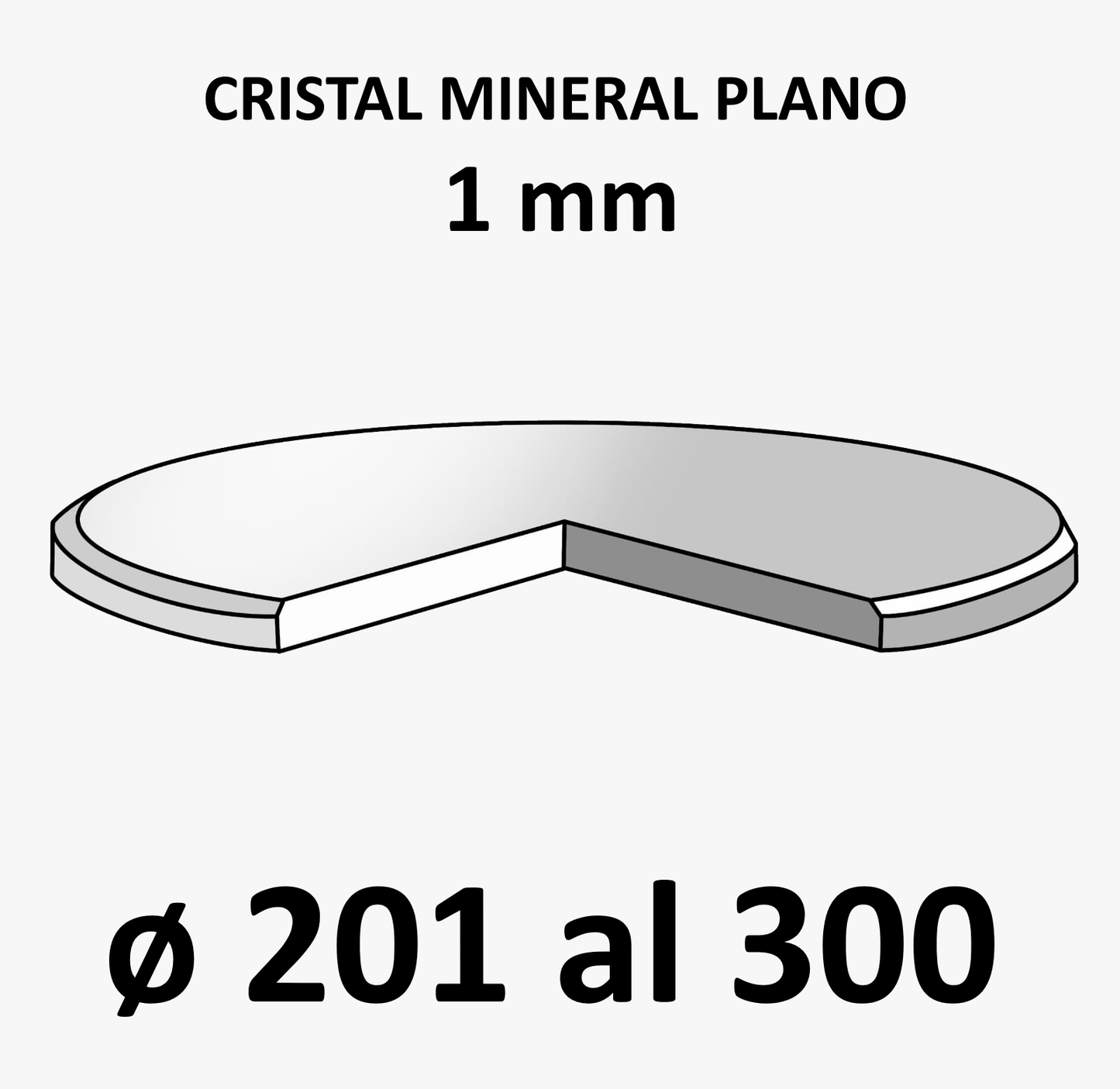 Cristal mineral plano 1 mm (De 201 a 300)