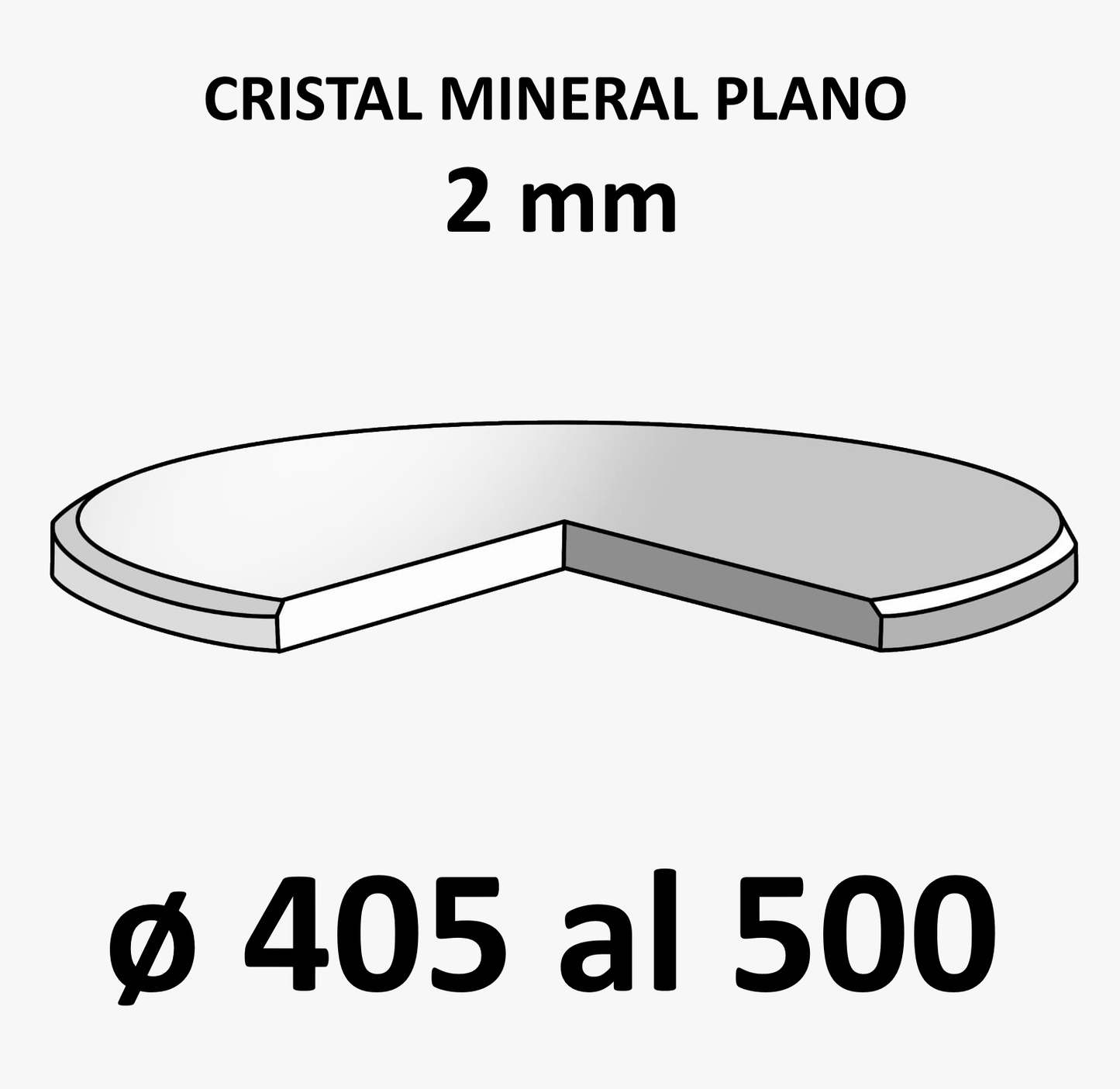 Cristal mineral plano 2 mm (De 405 a 500)