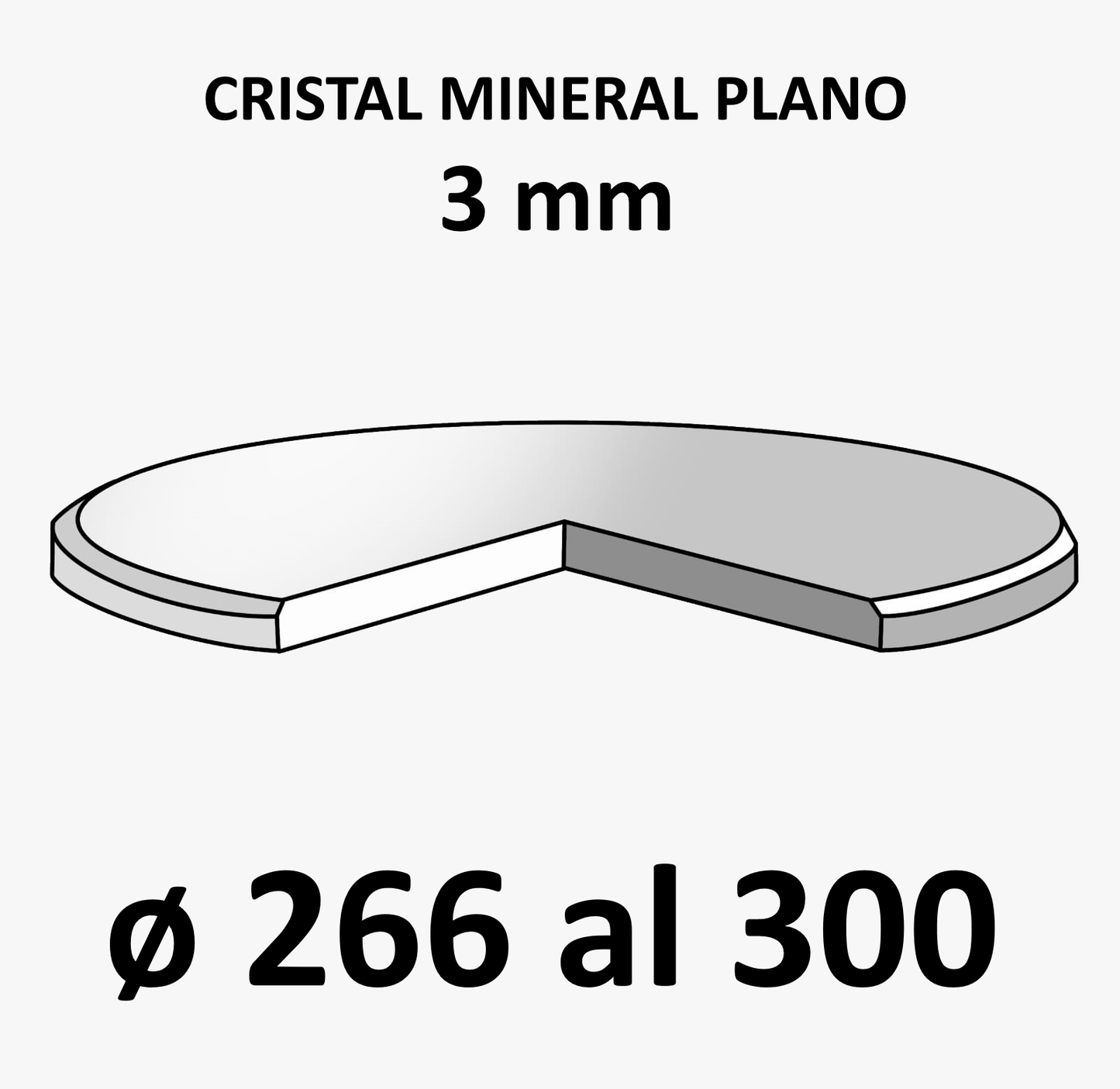 Cristal mineral plano 3 mm (De 266 a 300)