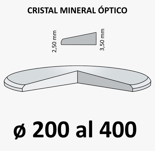 Cristal mineral óptico 2,50 x 3,50 mm