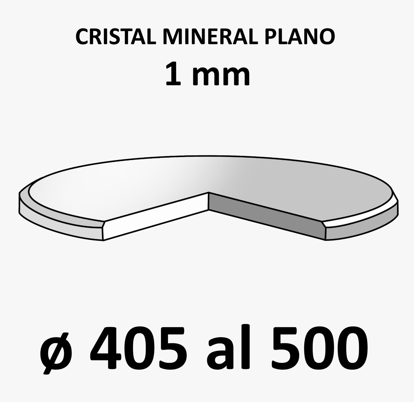 Cristal mineral plano 1 mm (De 405 a 500)